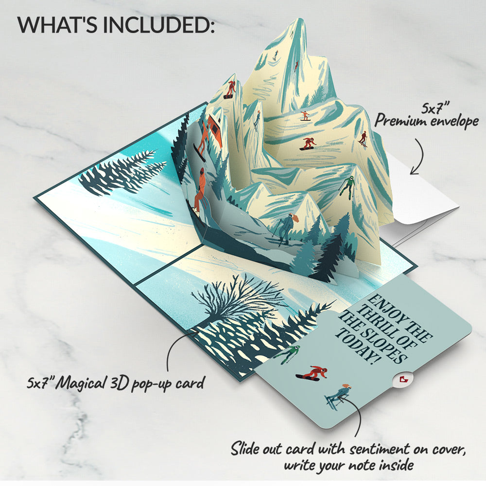 Mountain Snowboard Adventure Winter Pop-Up Card and Sentiment Set