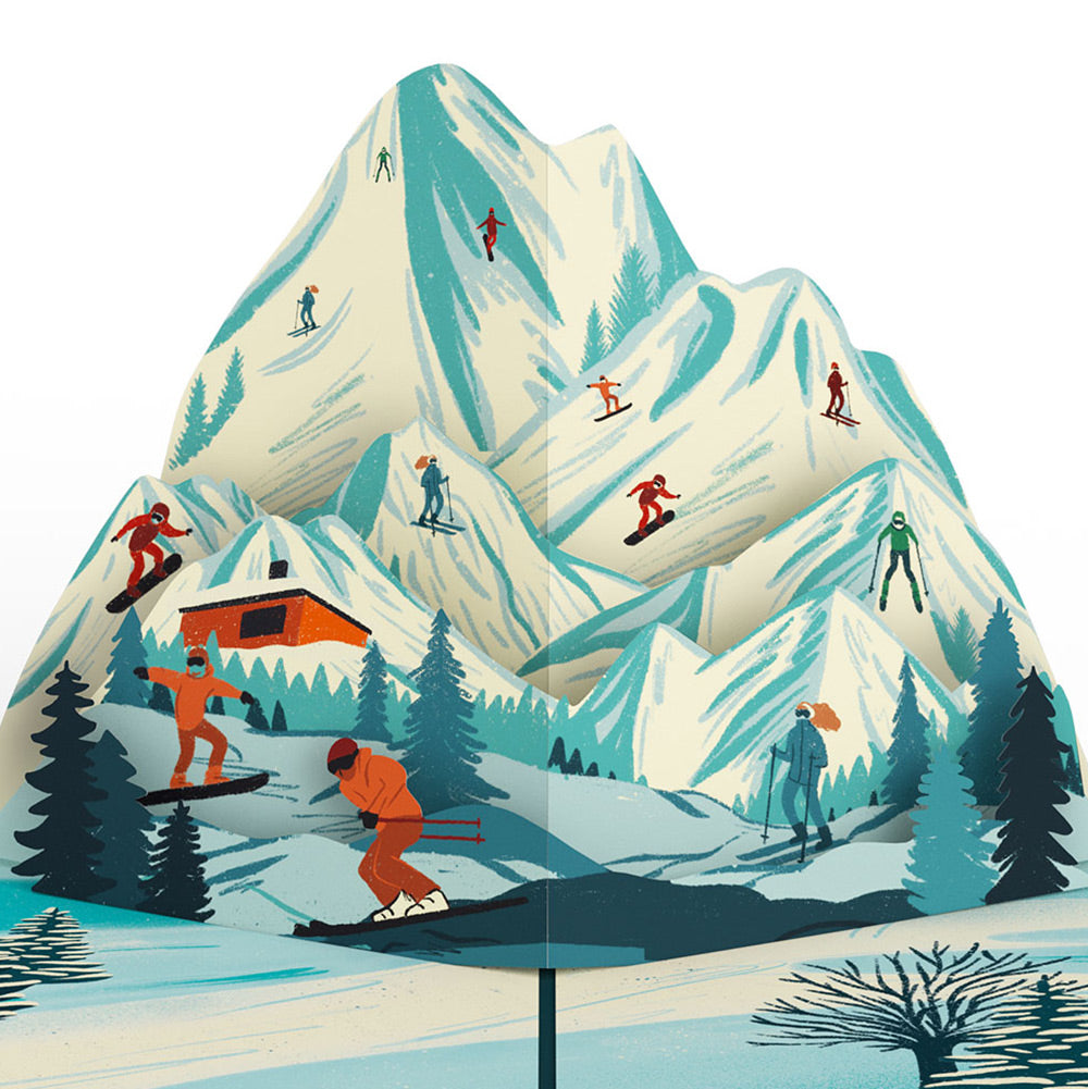 Mountain Snowboard Adventure Engagement Pop-Up Card and Sentiment Set