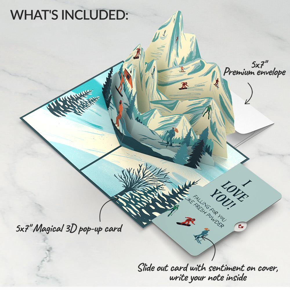 Mountain Snowboard Adventure Love Pop-Up Card and Sentiment Set