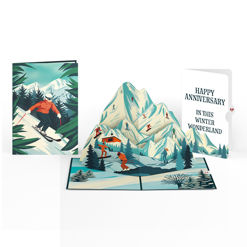 Mountain Ski Adventure Anniversary Pop-Up Card and Sentiment Set