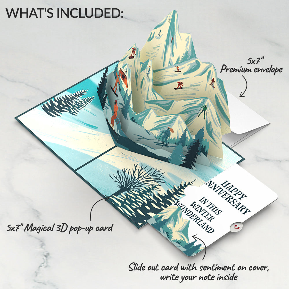 Mountain Ski Adventure Anniversary Pop-Up Card and Sentiment Set