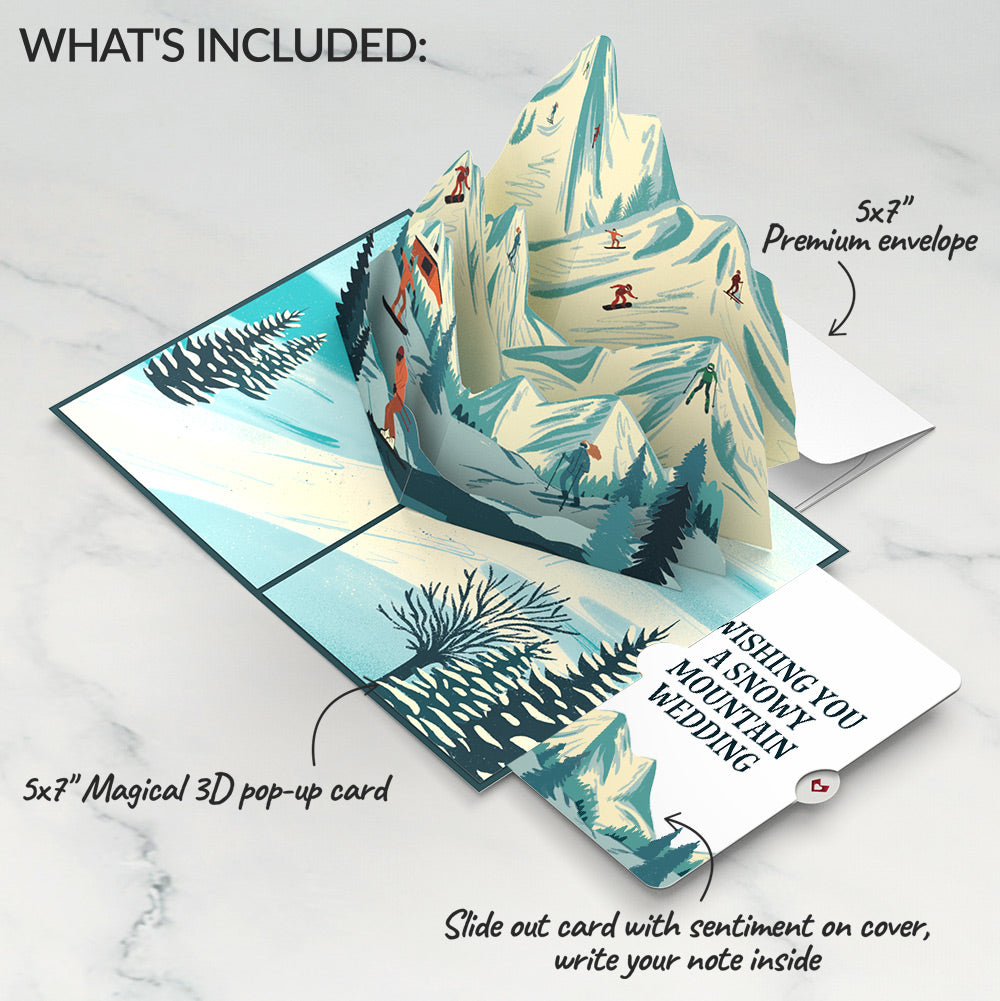 Mountain Ski Adventure Wedding Pop-Up Card and Sentiment Set