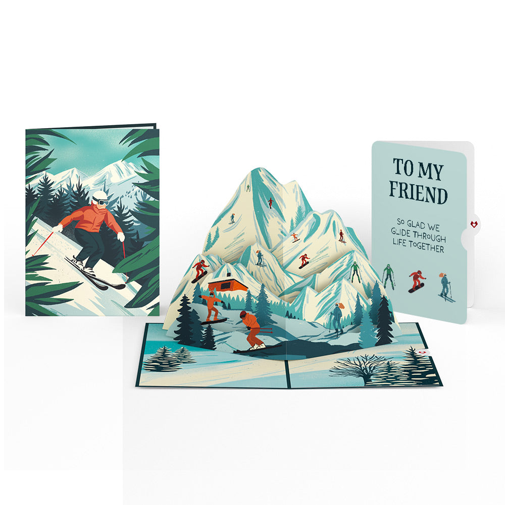 Mountain Ski Adventure Friendship Pop-Up Card and Sentiment Set