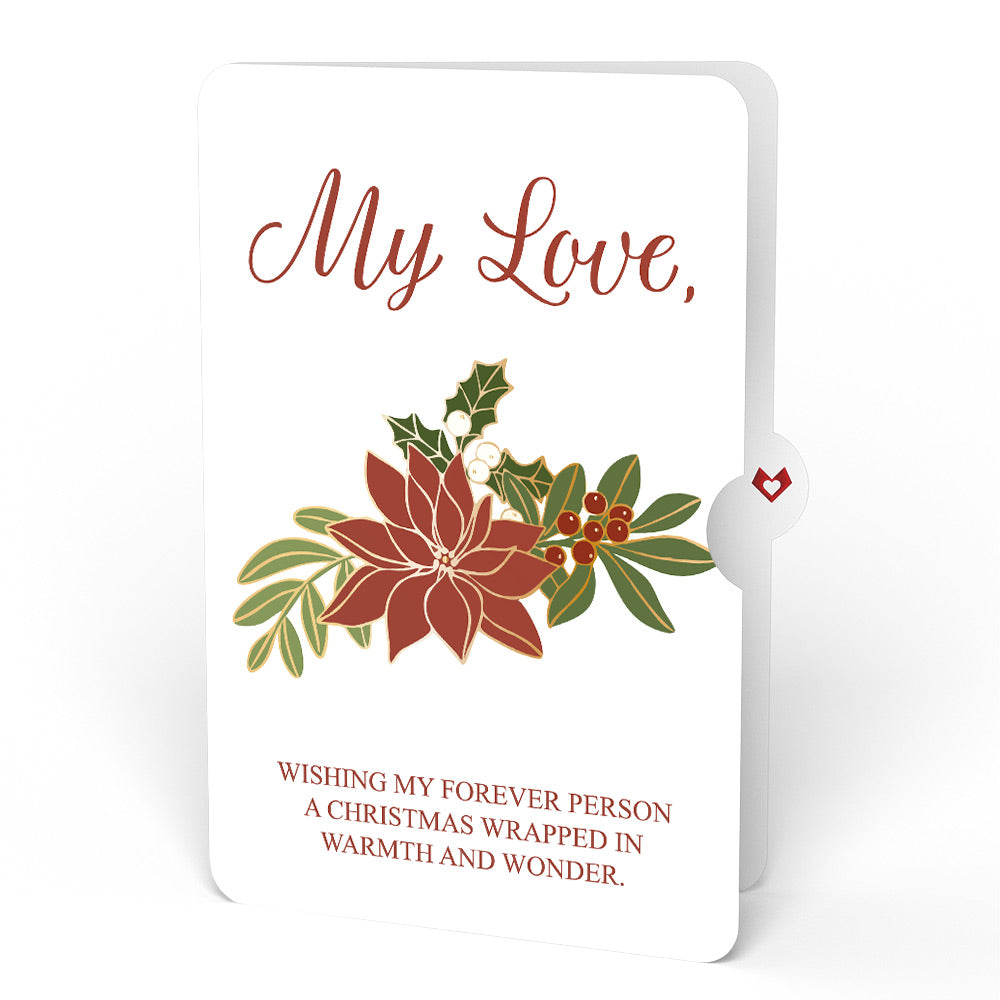 Poinsettia Shimmer Love Suncatcher Bouquet and Sentiment Set for Partner