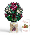 Poinsettia Shimmer Love Suncatcher Bouquet and Sentiment Set for Partner