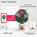 Poinsettia Shimmer Christmas Suncatcher Bouquet and Merry & Plentiful Sentiment Set