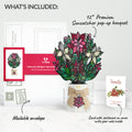 Poinsettia Shimmer Christmas Suncatcher Bouquet and Sentiment Set for Family