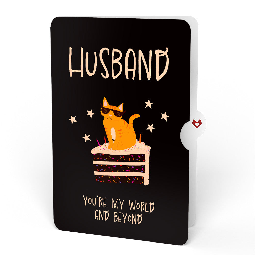 Out of this World Birthday Cat Pop-Up Card and Sentiment Set for Husband