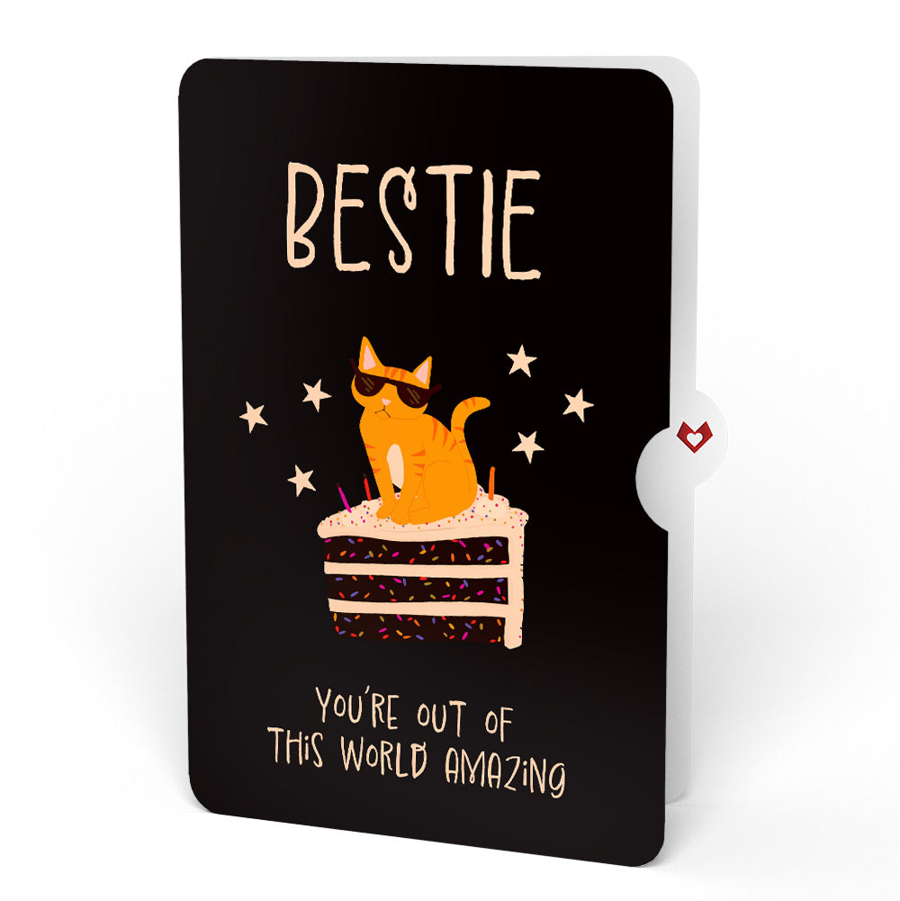 Out of this World Birthday Cat Pop-Up Card and Sentiment Set for Bestie