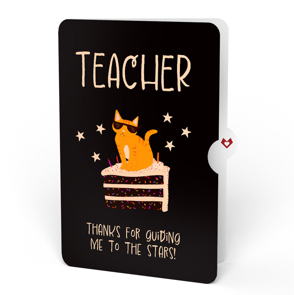 Out of this World Birthday Cat Pop-Up Card and Sentiment Set for Teacher
