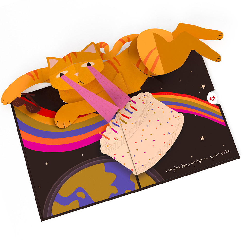 Out of this World Birthday Cat Pop-Up Card and Sentiment Set for Cousin