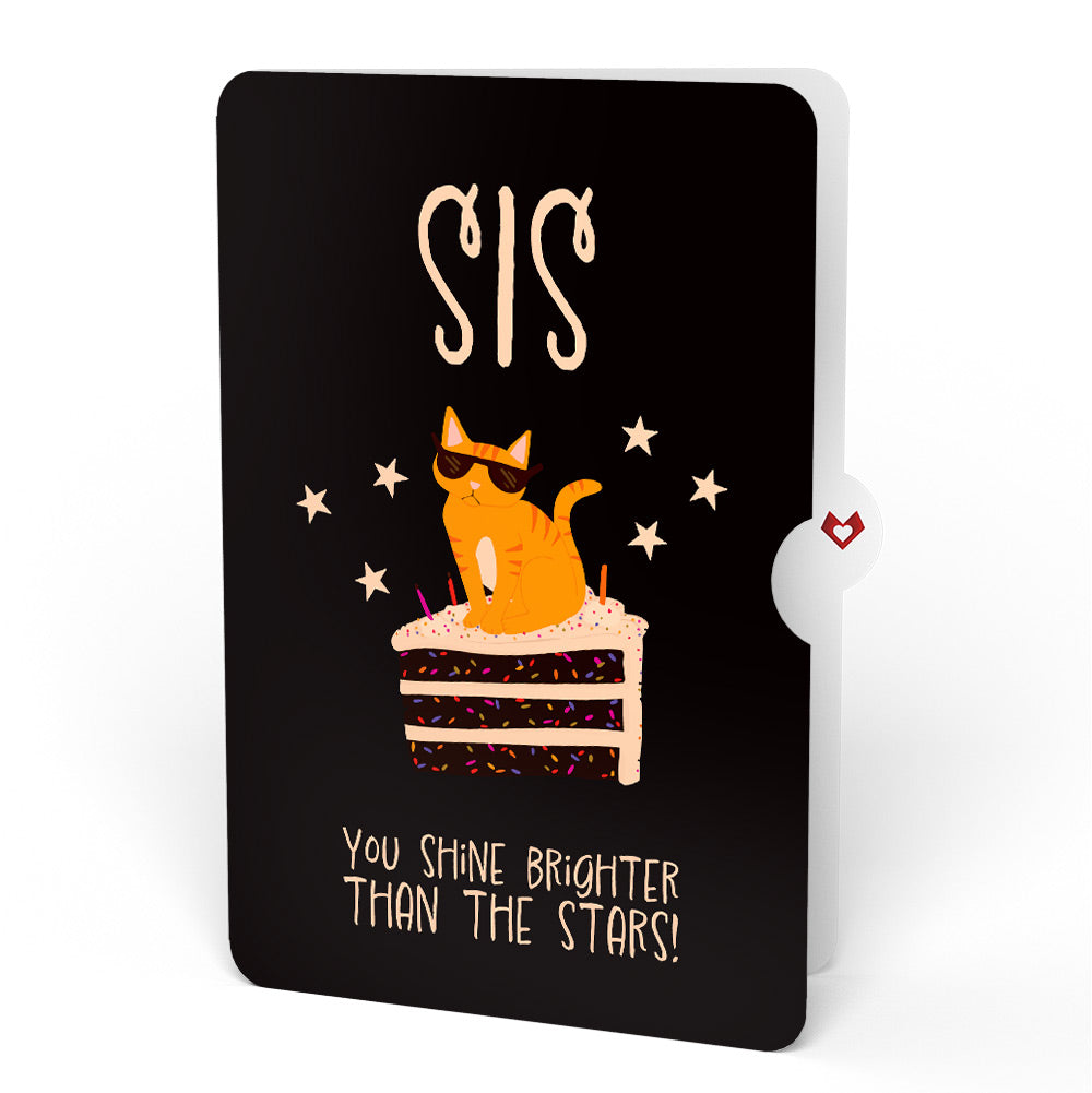 Out of this World Birthday Cat Pop-Up Card and Sentiment Set for Sister