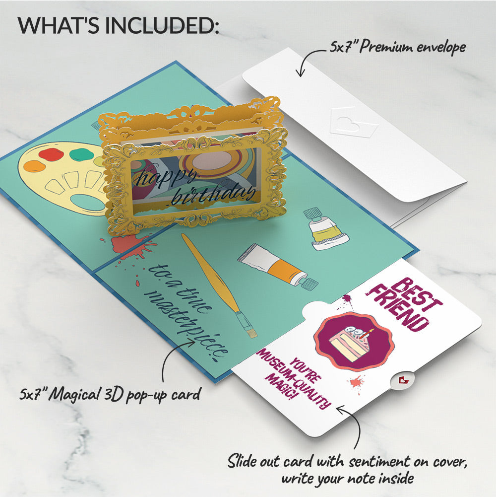 Happy Birthday to a True Masterpiece Pop-Up Card and Sentiment Set for Bestie