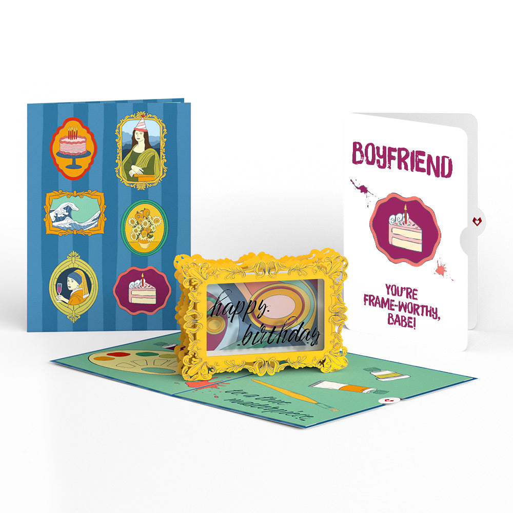 Happy Birthday to a True Masterpiece Pop-Up Card and Sentiment Set for Boyfriend