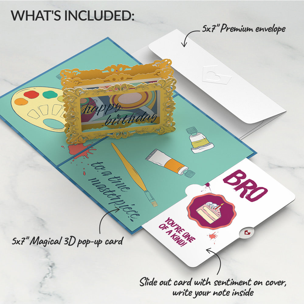 Happy Birthday to a True Masterpiece Pop-Up Card and Sentiment Set for Brother