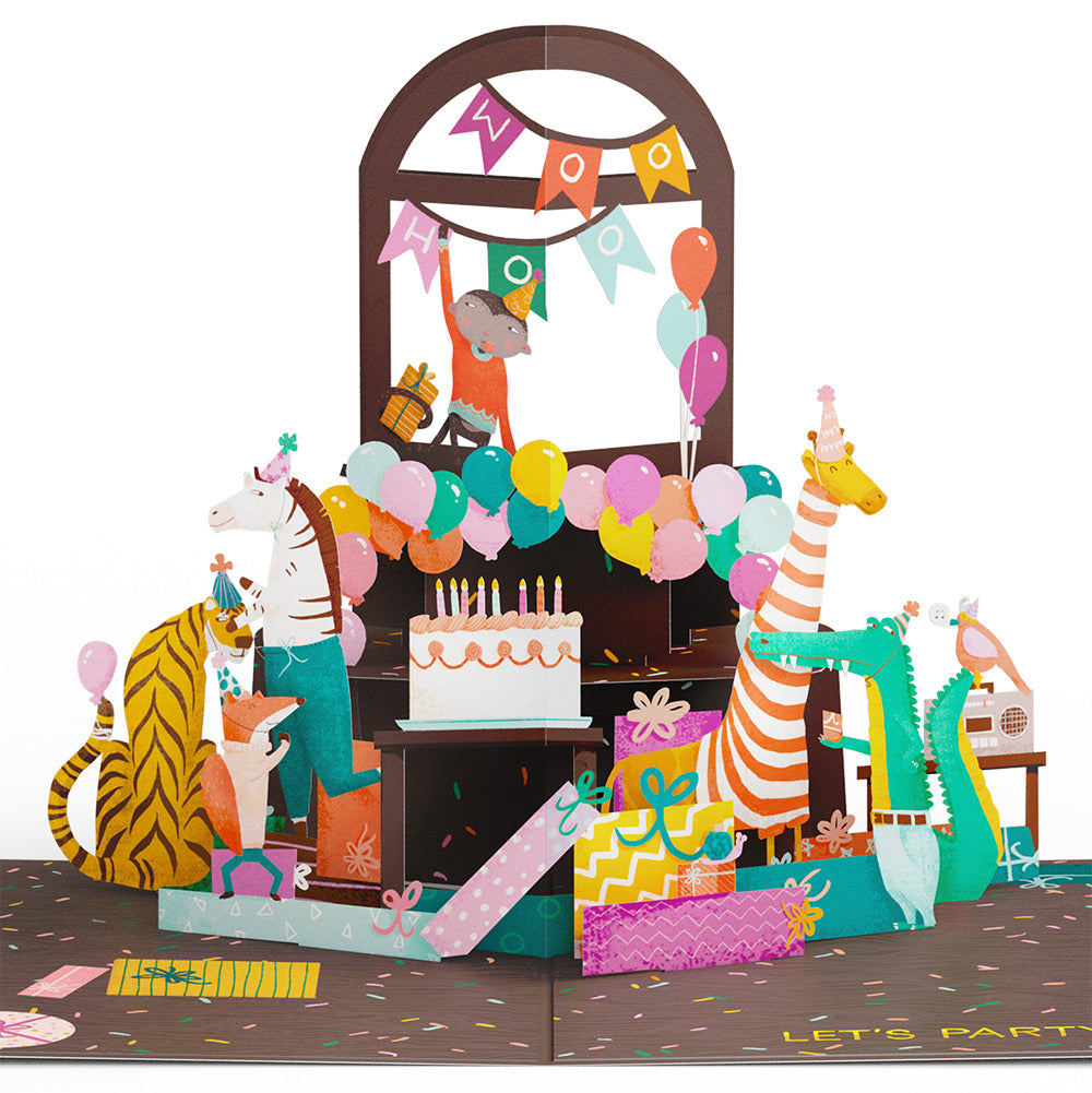 Party Animals Birthday Pop-Up Card and Sentiment Set for Aunt