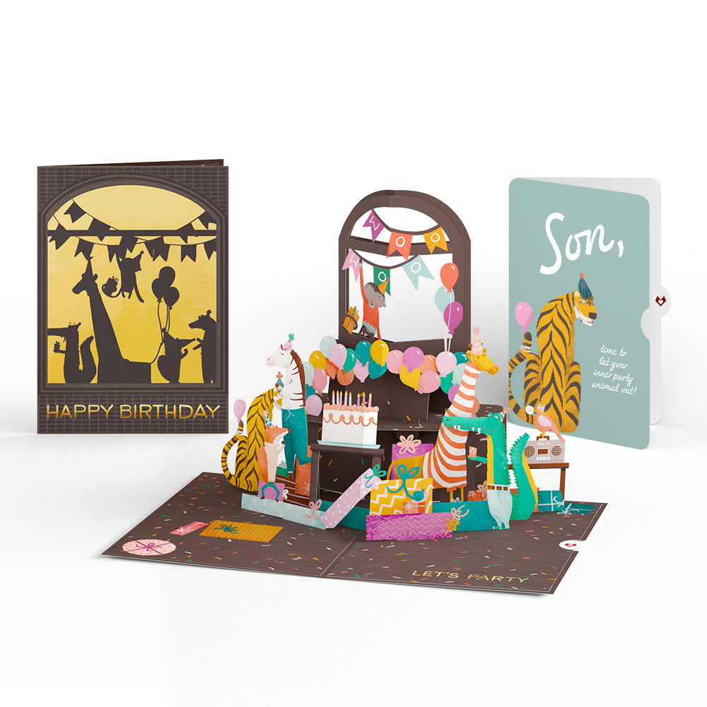 Party Animals Birthday Pop-Up Card and Sentiment Set for Son