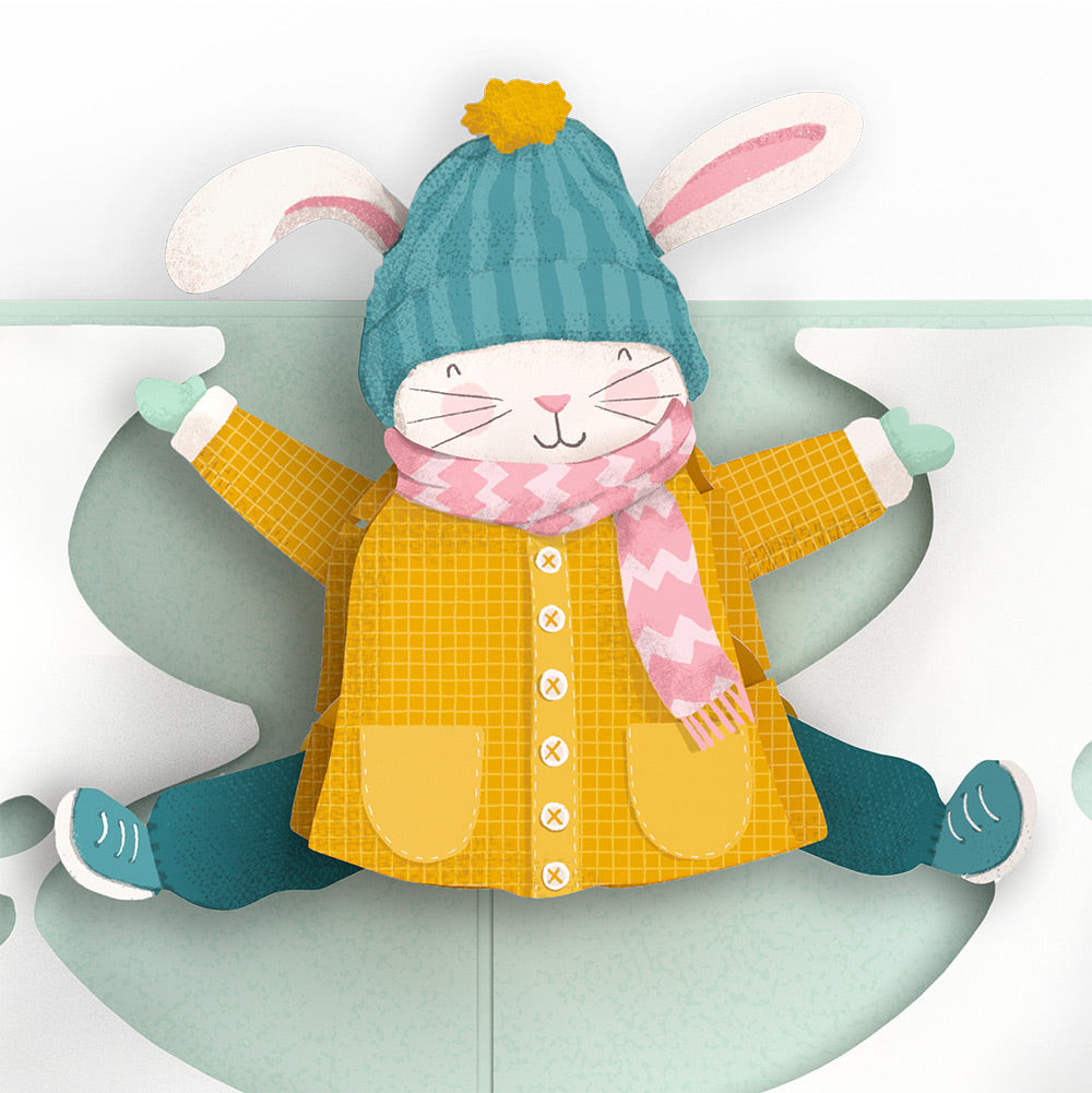 Let It Snow Winter Bunny Pop-Up Card and Sentiment Set for Mom