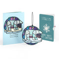 Nature's Light Polar Bear First Christmas Suncatcher Card and Sentiment Set for Baby