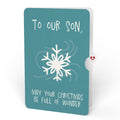 Winter Chickadee HeartFelt Charm Card™ and Snowflake Christmas Sentiment Set for Son