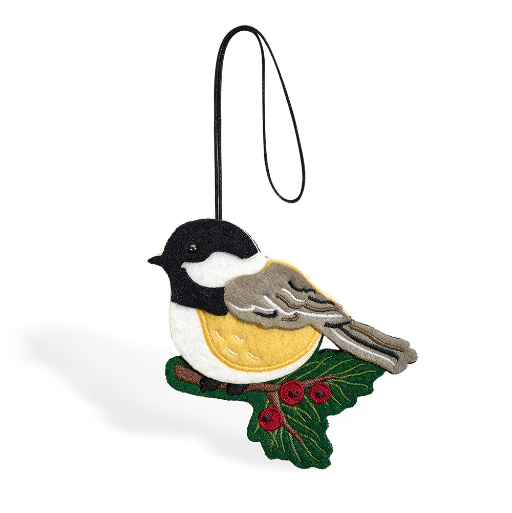 Winter Chickadee HeartFelt Charm Card™ and Snowflake Christmas Sentiment Set
