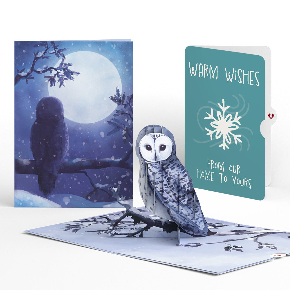 Snowy Owl Holiday Pop-Up Card and Sentiment Set