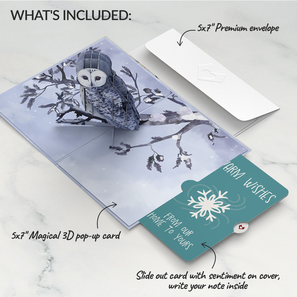 Snowy Owl Holiday Pop-Up Card and Sentiment Set