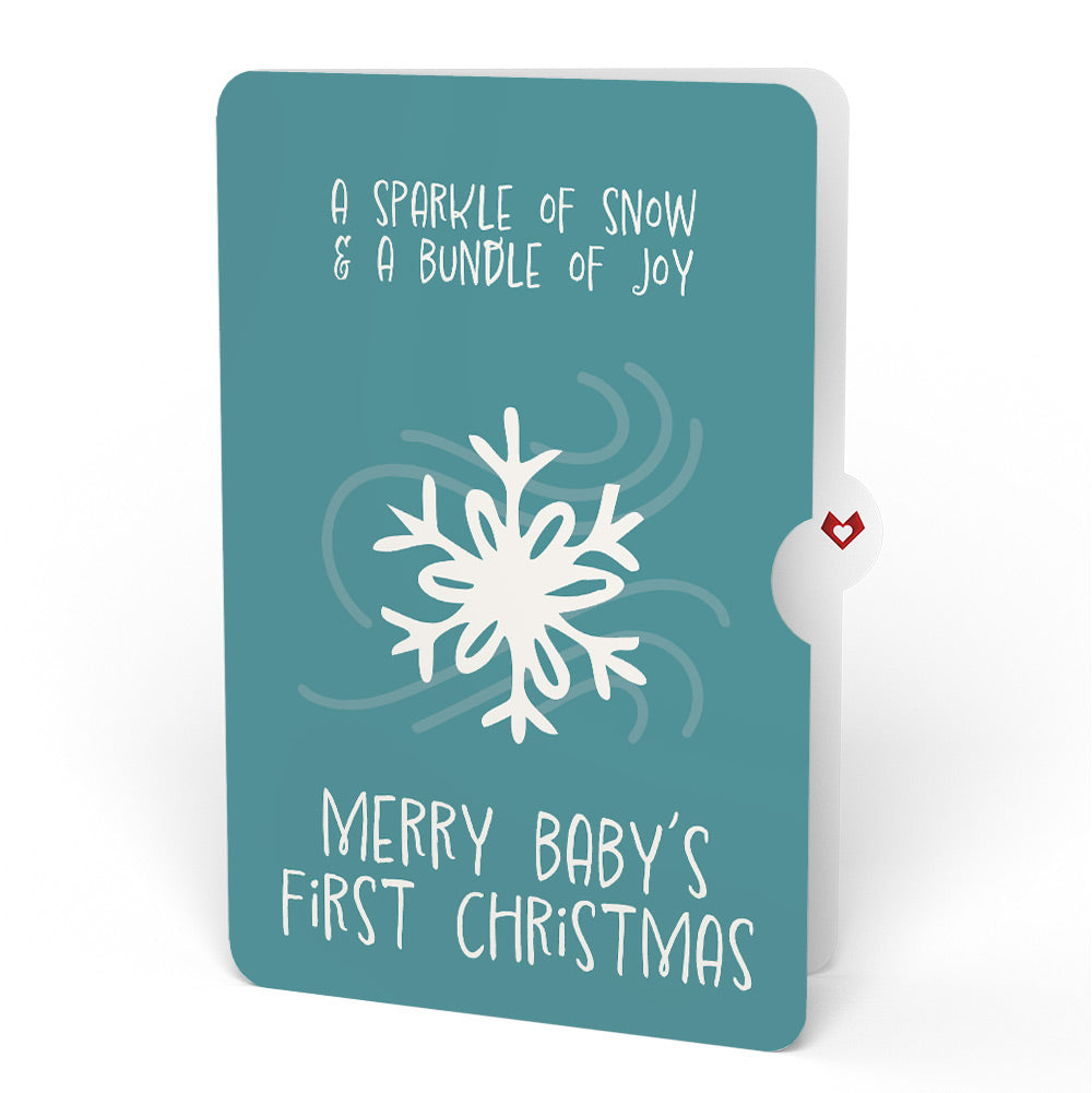 Snowfall's Hush First Christmas Pop-Up Card and Snowflake Sentiment Set for Baby