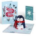 'Warm Winter Wishes' Holiday Penguin Plushpop Card and Snowflake Kindness Sentiment Set