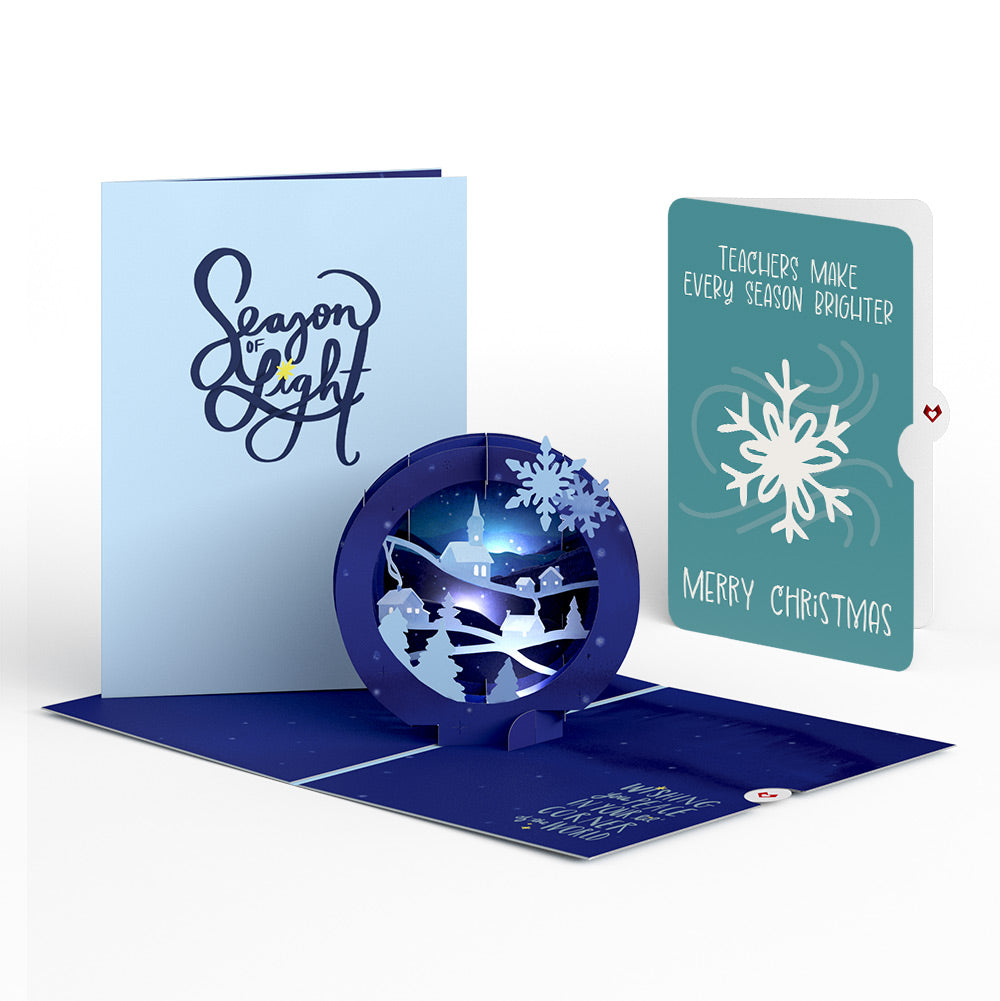 Season of Light Winter Village Light-Up Pop-Up Card and Sentiment Set for Teacher