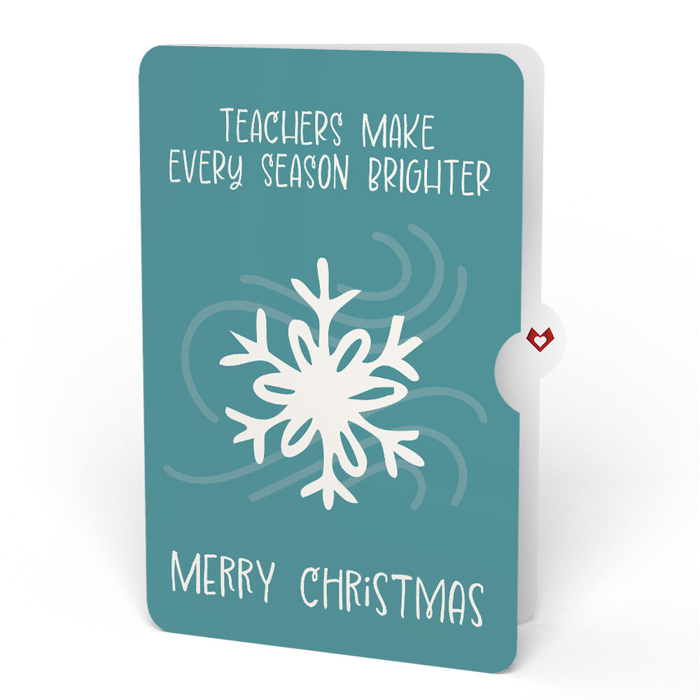 Winter Chickadees Pop-Up Card and Snowflake Christmas Sentiment Set for Teacher