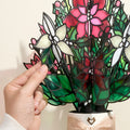 Poinsettia Shimmer Christmas Suncatcher Bouquet and Sentiment Set