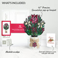 Poinsettia Shimmer Christmas Suncatcher Bouquet and Sentiment Set