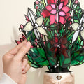 Poinsettia Shimmer Holiday Suncatcher Bouquet and Sentiment Set