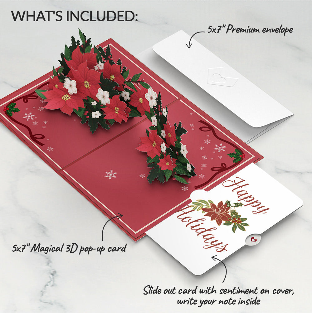 Poinsettia & Pine Holiday Pop-Up Card and Sentiment Set