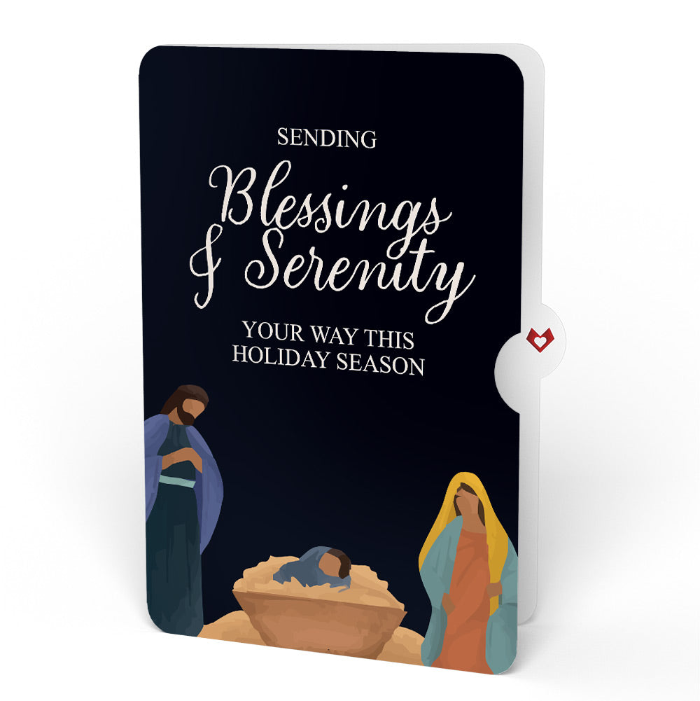 All Is Calm Nativity Christmas Suncatcher Card and Blessings & Serenity Sentiment Set