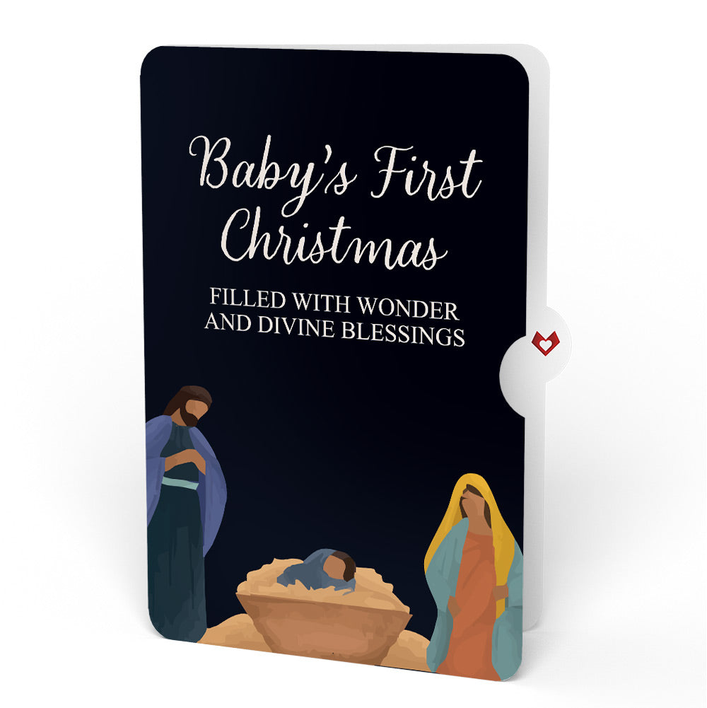 Stained Glass Christmas Chapel Pop-Up Card and Sentiment Set for Baby