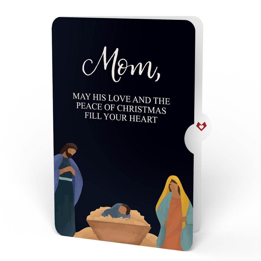 A Child is Born Nativity Christmas Light-Up Pop-Up Card and Sentiment Set for Mom