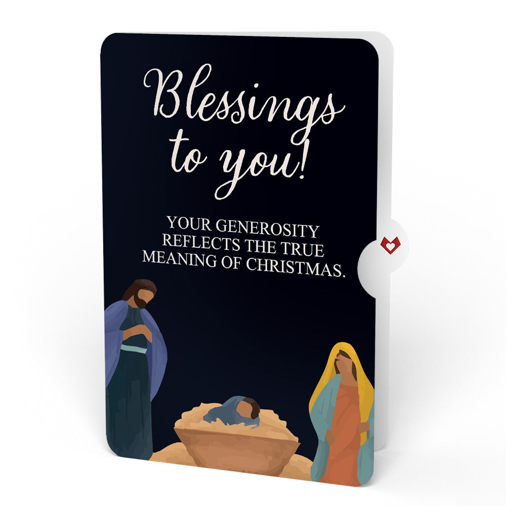 Oh Holy Night Nativity Christmas Light-Up Pop-Up Card and Blessings Sentiment Set