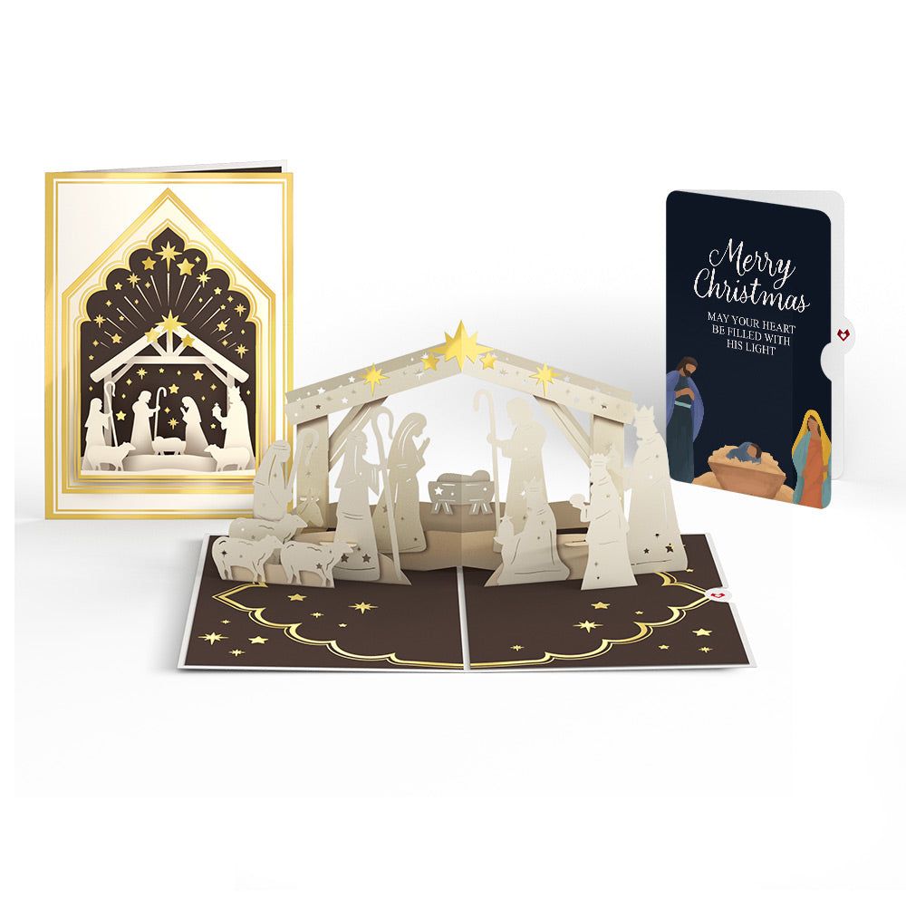 Elegant Nativity Christmas Pop-Up Card and Sentiment Set