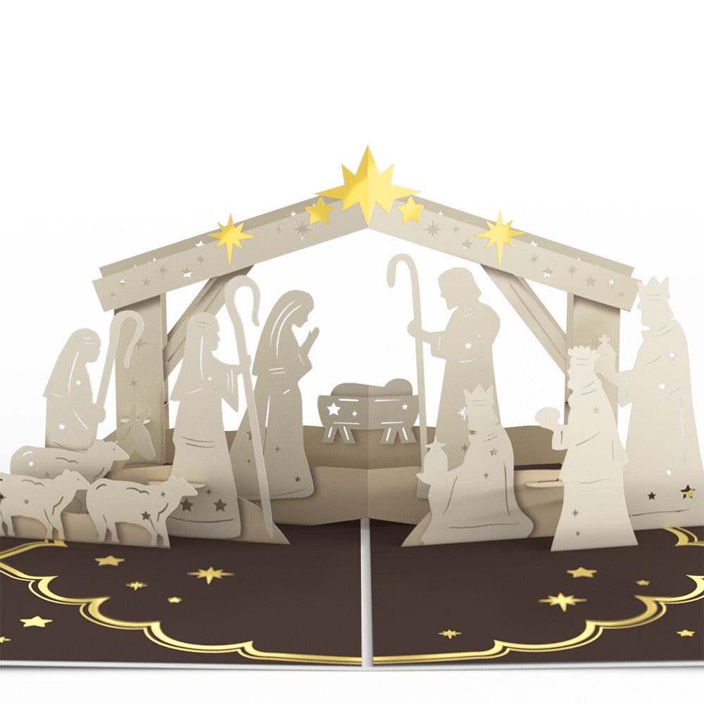 Elegant Nativity Christmas Pop-Up Card and Sentiment Set
