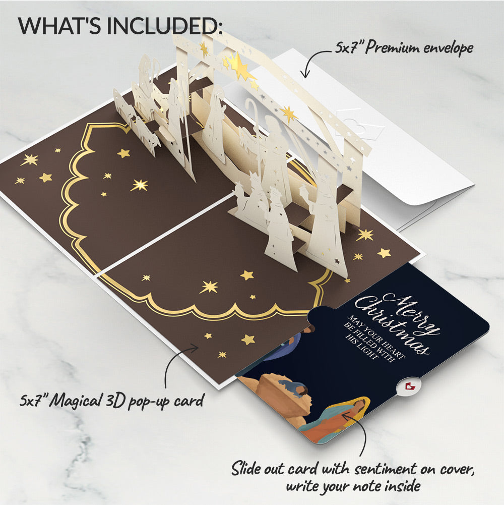 Elegant Nativity Christmas Pop-Up Card and Sentiment Set