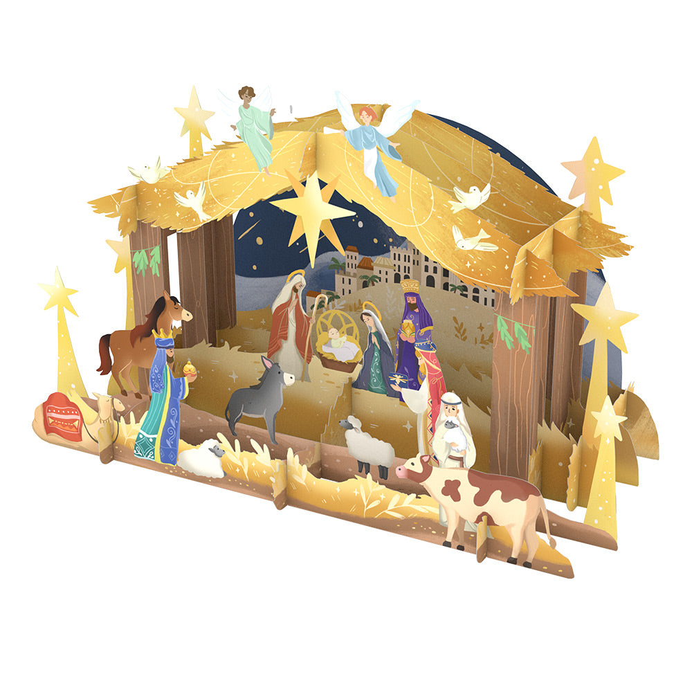 Nativity Christmas Giant Pop-Up Gift and Sentiment Set for Son
