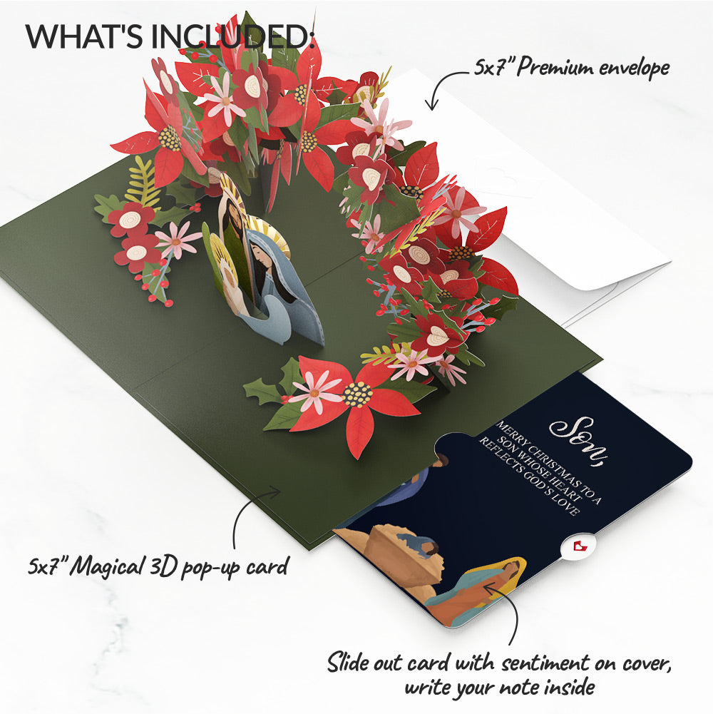 A Child Is Born Christmas Pop-Up Card and Sentiment Set for Son