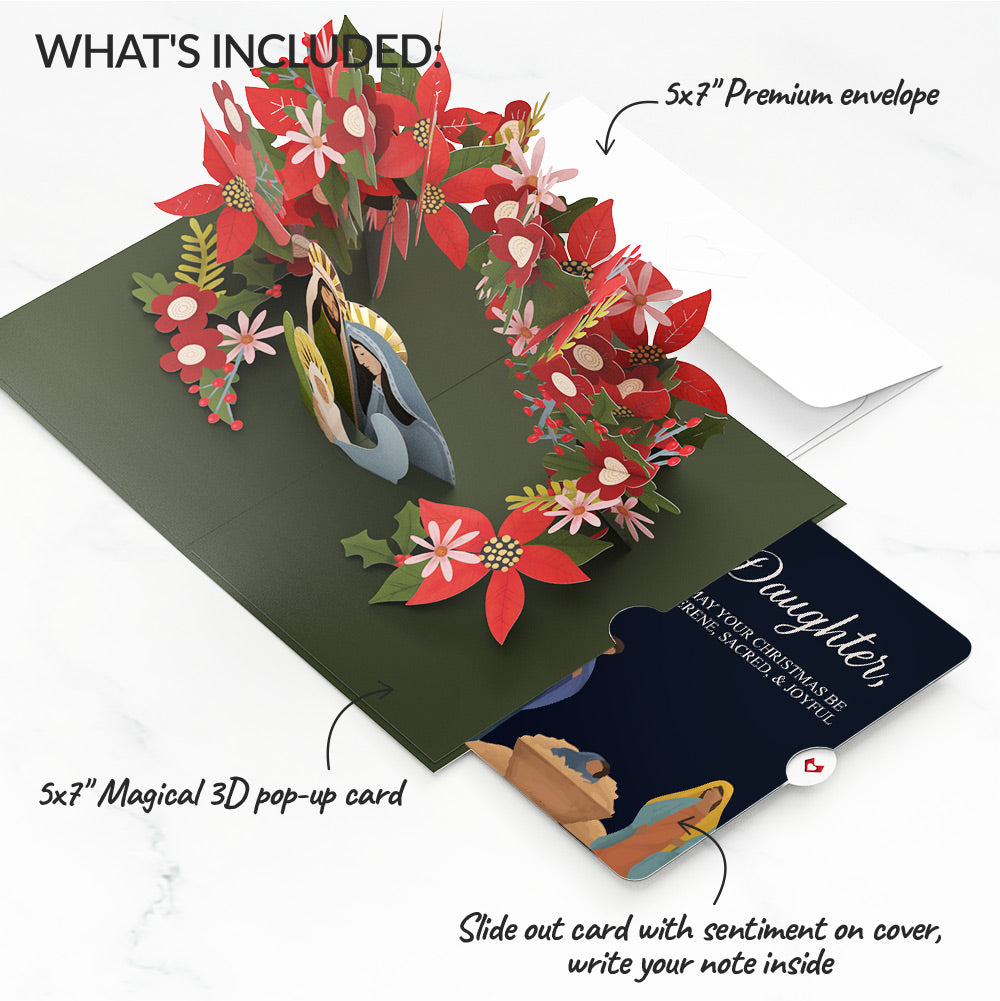 A Child Is Born Christmas Pop-Up Card and Sentiment Set for Daughter