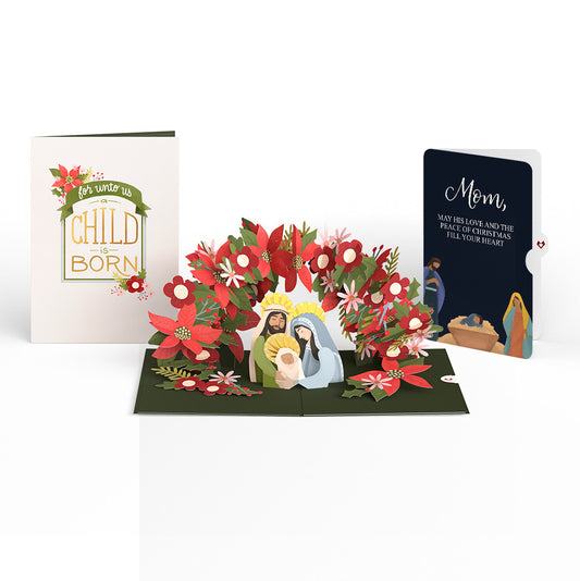 A Child Is Born Christmas Pop-Up Card and Sentiment Set for Mom