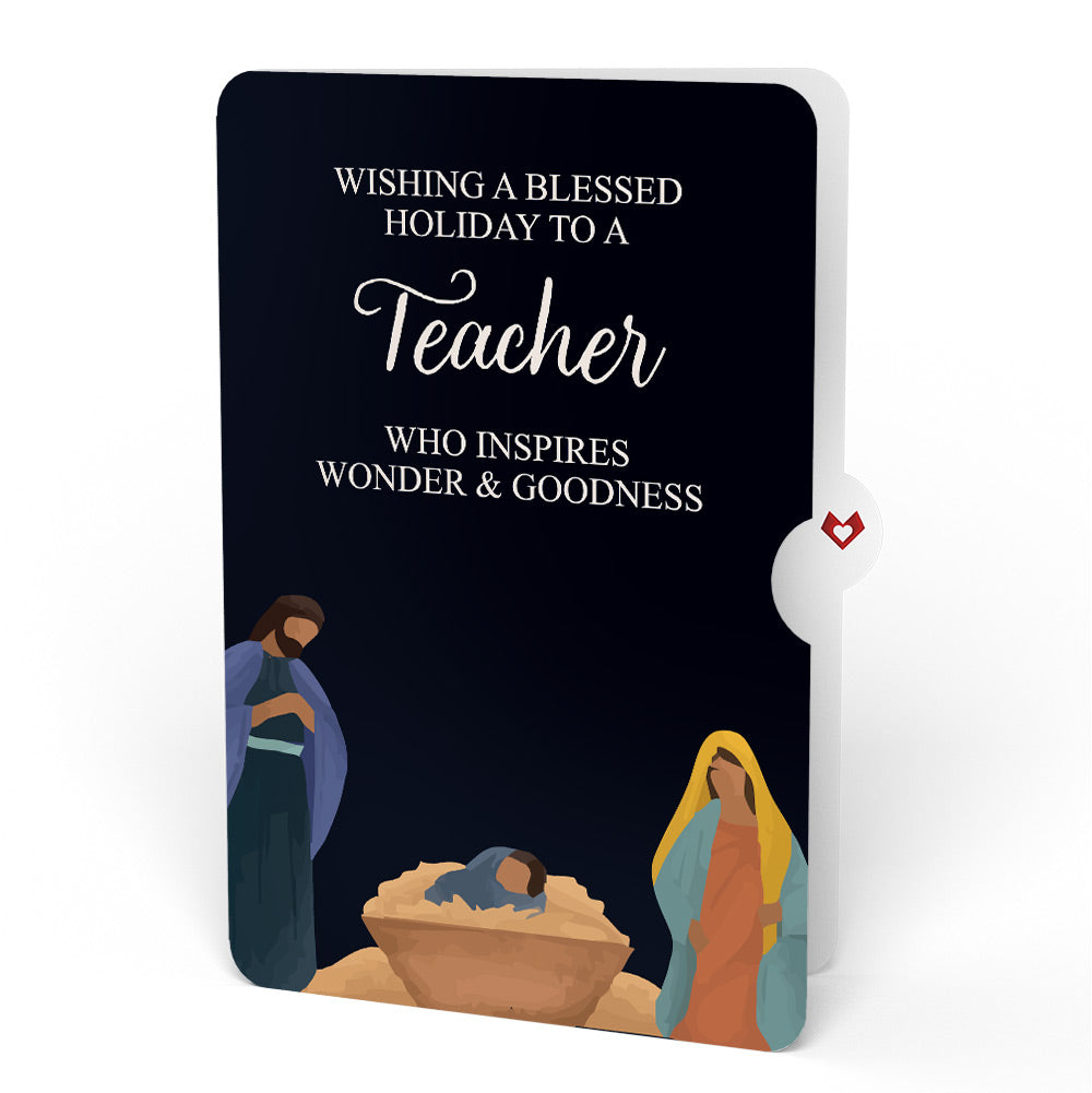 Nativity Christmas Tree Pop-Up Card and Sentiment Set for Teacher