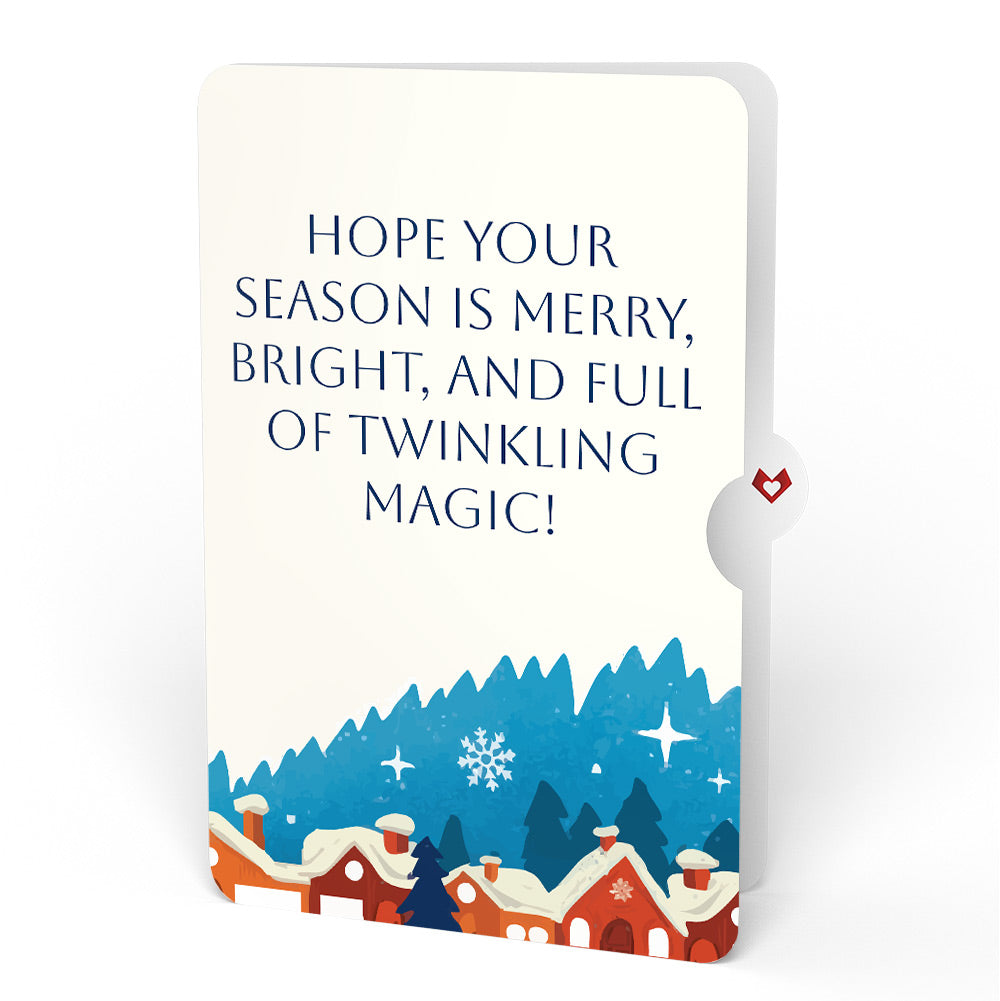 Night Sky Santa Sleigh Christmas Pop-Up Card and Snow Village Twinkling Magic Sentiment Set