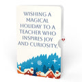Night Sky Santa Sleigh Christmas Pop-Up Card and Snow Village Sentiment Set for Teacher