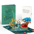 Magic of Christmas Santa's Sleigh Light-Up Pop-Up Card and Snow Village Holiday Sentiment Set